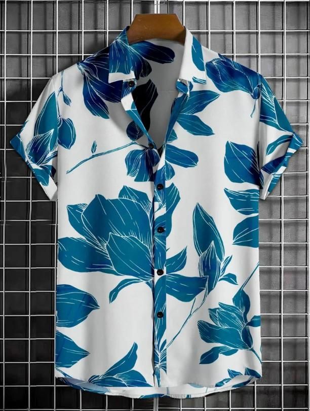 Men's Printed Half Casual Shirt