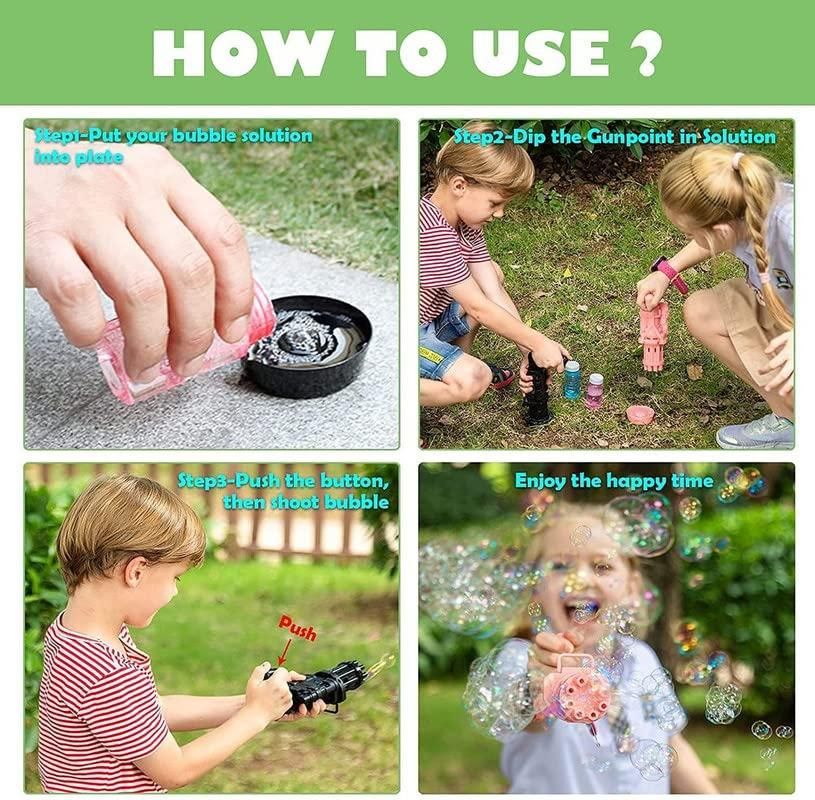 Bubble Gun- 8 Water(Assorted Color)